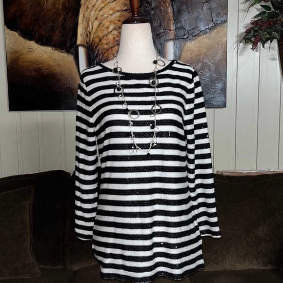 Talbots • Black/ White • Shimmering • Sweater • Size Small (P) • New/ Tags - Picture 6 of 16